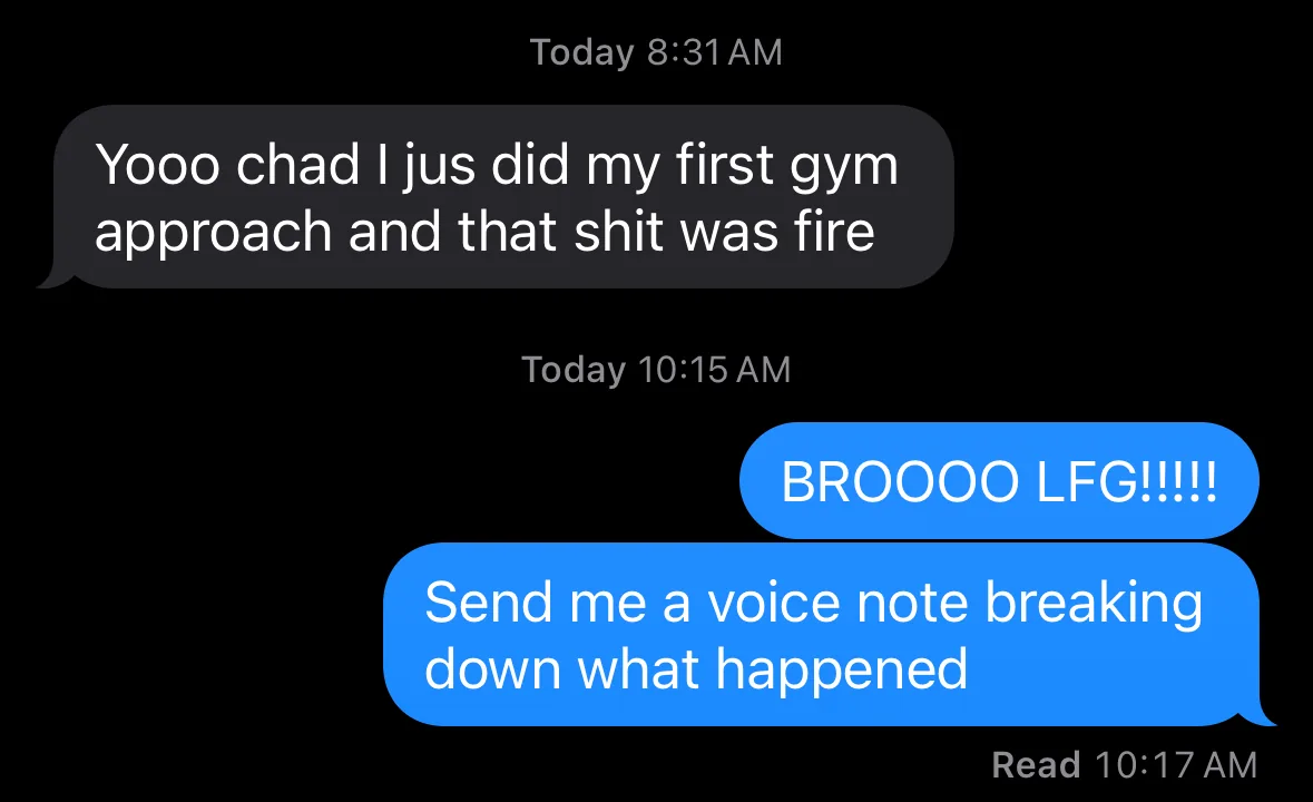 Dating coaching client result 5: real text conversation screenshot